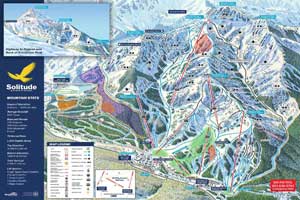 Pistenplan für Skigebiet Solitude, Utah, USA