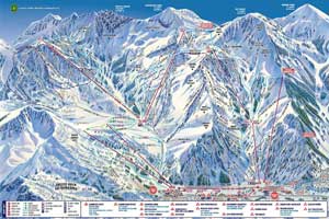 Pistenplan für Skigebiet Alta, Utah, USA