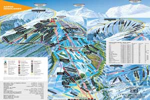Pistenplan für Skigebiet Aspen Highlands, Colorado, USA