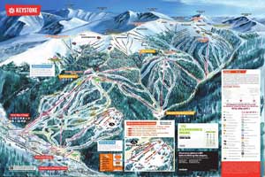 Pistenplan für Skigebiet Keystone, Colorado, USA