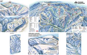 Pistenplan für Skigebiet Powder Mountain, Utah, USA