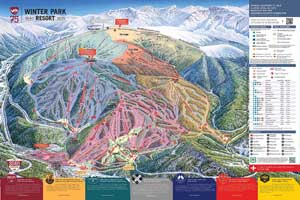 Pistenplan für Skigebiet Winter Park, Colorado, USA